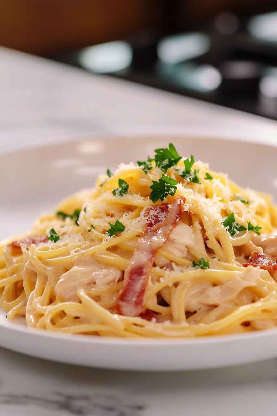 Chicken Carbonara Recipe Creamy, Comforting, and Delicious