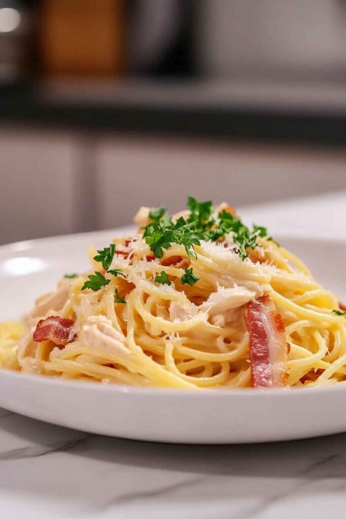 Chicken Carbonara Recipe Creamy, Comforting, and Delicious