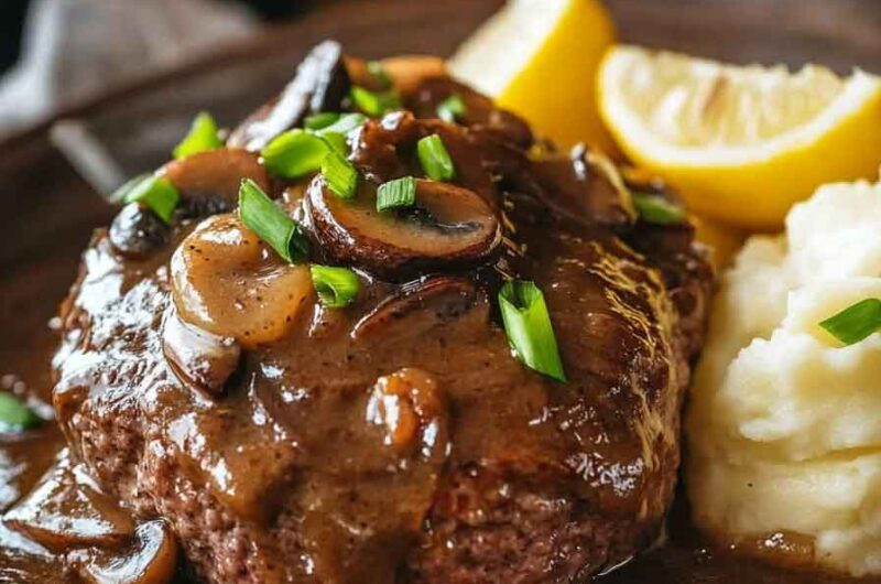 Hamburger Steak and Gravy with Mashed Potatoes