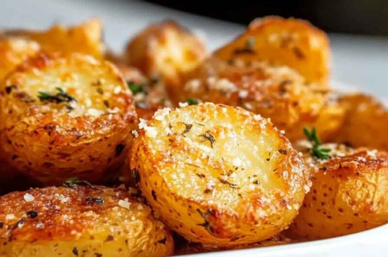 Roasted Garlic Butter Parmesan Potatoes Recipe
