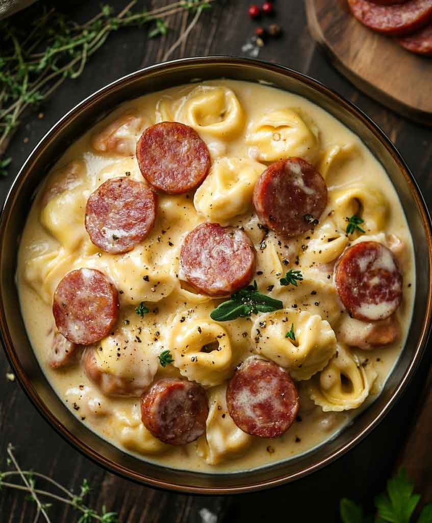 Easy Crockpot Pierogi Casserole with Kielbasa Recipe