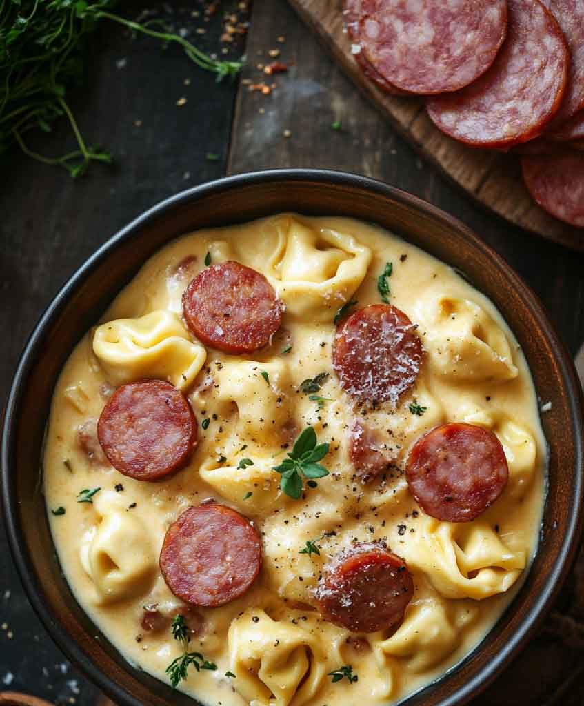 Easy Crockpot Pierogi Casserole with Kielbasa