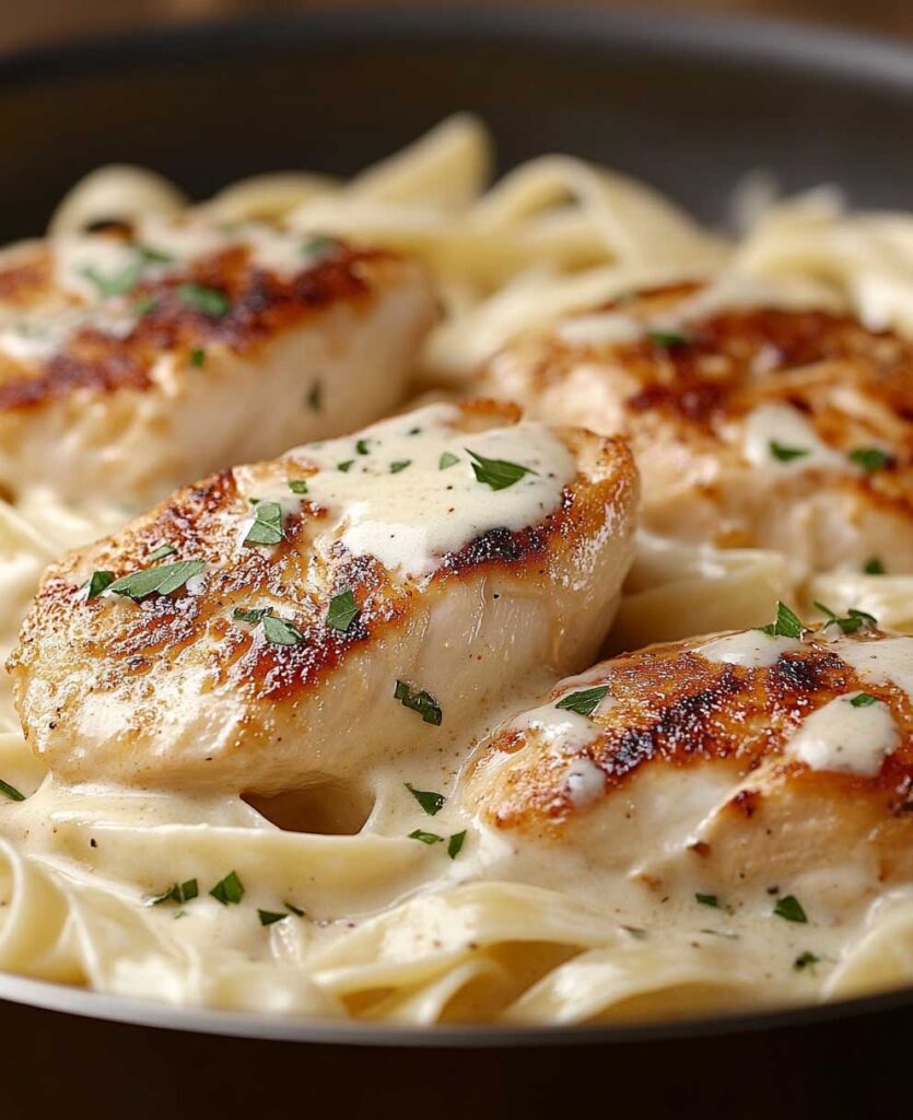 Ingredients for Buttery Garlic Chicken Over Fettuccine