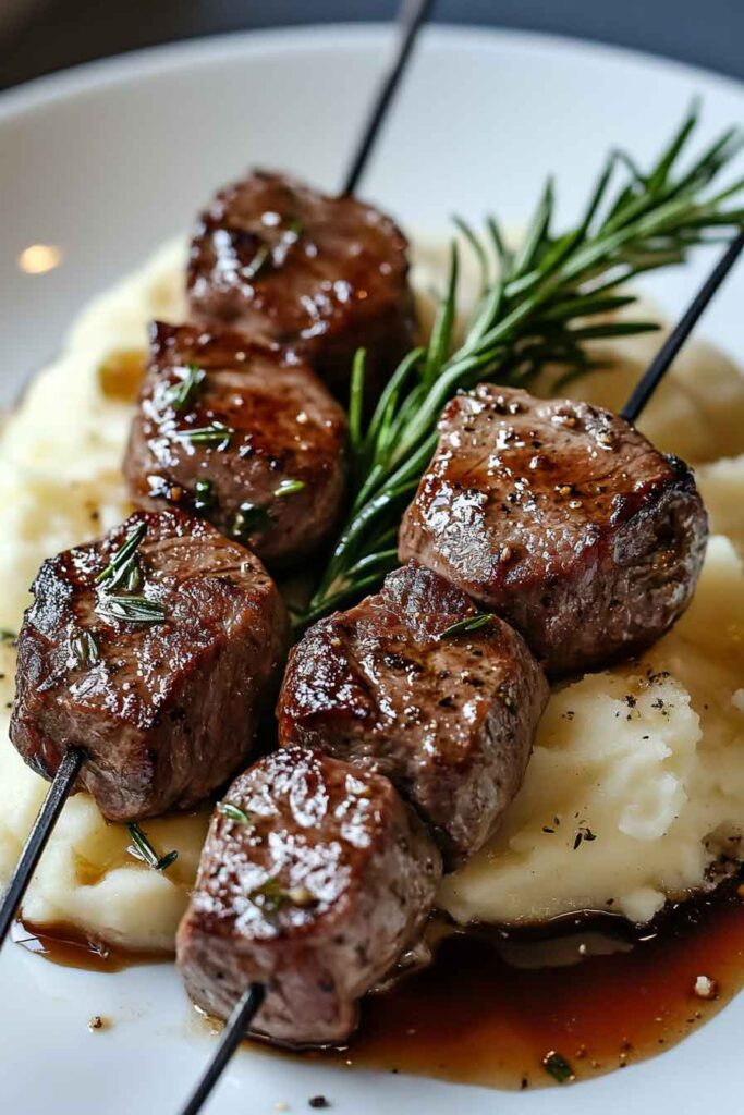 Garlic Butter Steak Bites with Creamy Mashed Potatoes