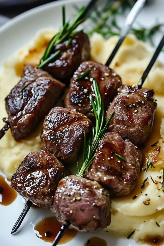 Step-by-Step Instructions Garlic Butter Steak Bites with Creamy Mashed Potatoes