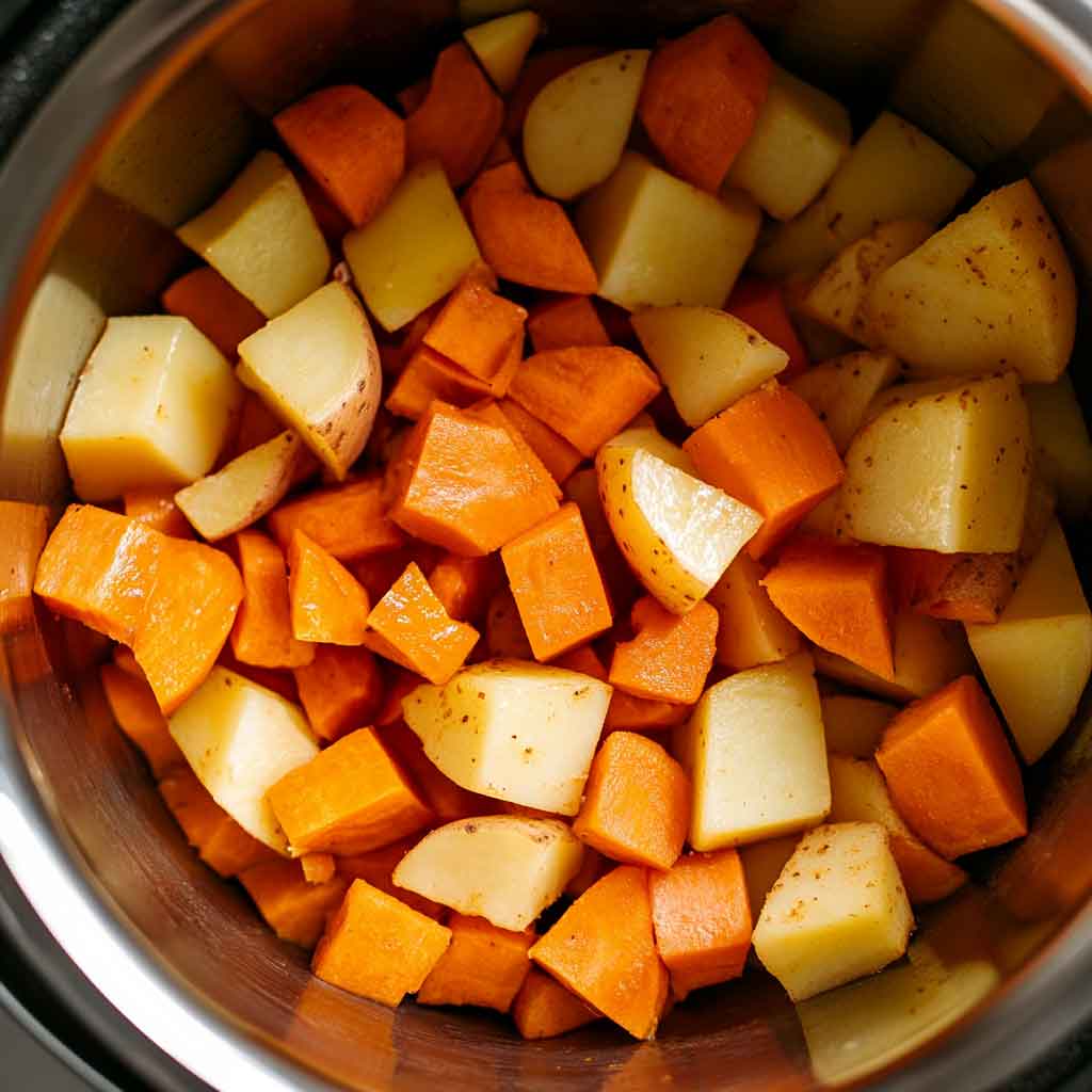 Add vegetables to a bowl.